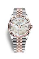 Rolex Datejust 36 Stainless Steel / Everose / Fluted / Slate Roman Diamond / Oyster (126231-0021)