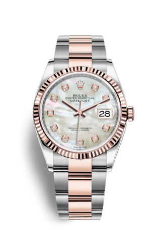 Rolex - 126231-0022  Datejust 36 Stainless Steel / Everose / Fluted / MOP Diamond / Oyster