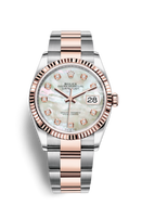 Rolex Datejust 36 Stainless Steel / Everose / Fluted / Rose Roman Diamond / Oyster (126231-0022)