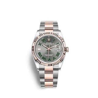 Rolex - 126231-0030  Datejust 36 Stainless Steel / Everose / Fluted / Slate - Roman / Oyster