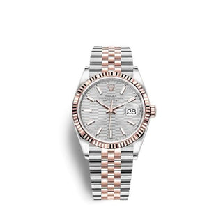 Rolex - 126231-0033  Datejust 36 Stainless Steel / Everose / Fluted / Silver - Fluted / Jubilee