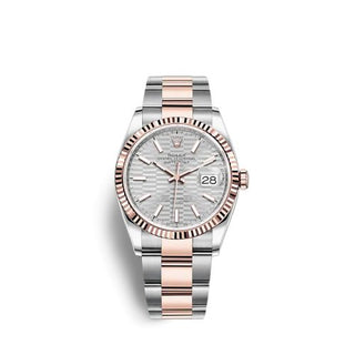 Rolex - 126231-0034  Datejust 36 Stainless Steel / Everose / Fluted / Silver - Fluted / Oyster