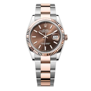 Rolex - 126231-0044  Datejust 36 Stainless Steel - Everose - Fluted / Chocolate / Oyster