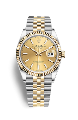 Rolex - 126233-0015  Datejust 36 Stainless Steel / Yellow Gold / Fluted / Champagne / Jubilee