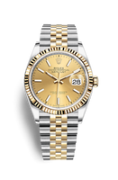 Rolex Datejust 36 Stainless Steel / Yellow Gold / Fluted / Champagne / Oyster (126233-0015)