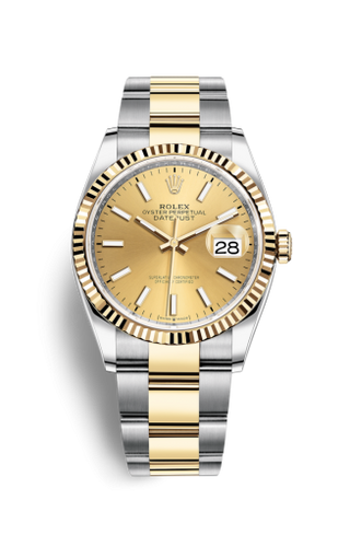 Rolex - 126233-0016  Datejust 36 Stainless Steel / Yellow Gold / Fluted / Champagne / Oyster