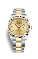 Rolex Datejust 36 Stainless Steel / Yellow Gold / Fluted / Black Diamond / Jubilee (126233-0018)