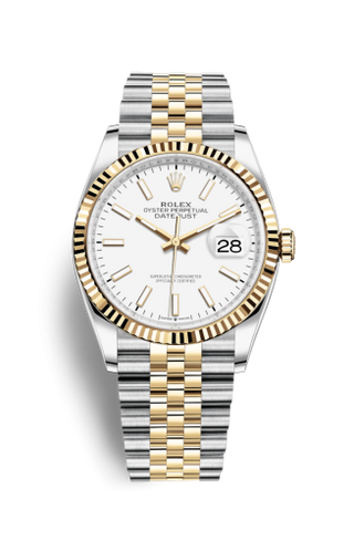 Rolex - 126233-0019  Datejust 36 Stainless Steel / Yellow Gold / Fluted / White / Jubilee