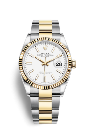 Rolex - 126233-0020  Datejust 36 Stainless Steel / Yellow Gold / Fluted / White / Oyster