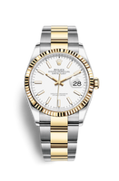 Rolex Datejust 36 Stainless Steel / Yellow Gold / Fluted / Olive Green Roman Diamond / Jubilee (126233-0020)