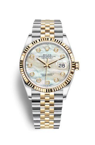 Rolex - 126233-0023  Datejust 36 Stainless Steel / Yellow Gold / Fluted / MOP Diamond / Jubilee