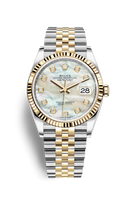 Rolex Datejust 36 Stainless Steel / Yellow Gold / Fluted / White Roman / Jubilee (126233-0023)