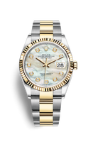 Rolex Datejust 36 Stainless Steel / Yellow Gold / Fluted / Silver Computer / Oyster (126233-0024)