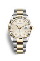 Rolex Datejust 36 Stainless Steel / Yellow Gold / Fluted / Silver Roman Diamond / Oyster (126233-0028)