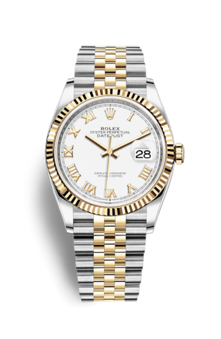 Rolex - 126233-0029  Datejust 36 Stainless Steel / Yellow Gold / Fluted / White Roman / Jubilee