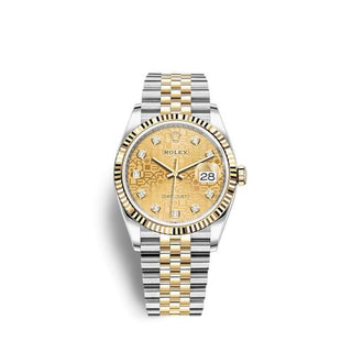 Rolex - 126233-0033  Datejust 36 Stainless Steel / Yellow Gold / Fluted / Champagne Computer / Jubilee