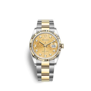 Rolex - 126233-0034  Datejust 36 Stainless Steel / Yellow Gold / Fluted / Champagne Computer / Oyster