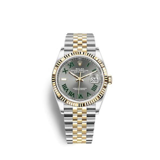 Rolex - 126233-0035  Datejust 36 Stainless Steel / Yellow Gold / Fluted / Slate - Roman / Jubilee