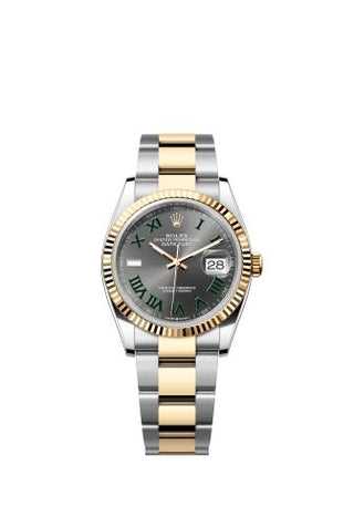 Rolex - 126233-0036  Datejust 36 Stainless Steel / Yellow Gold / Fluted / Slate - Roman / Jubilee