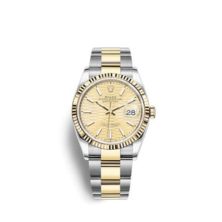 Rolex - 126233-0040  Datejust 36 Stainless Steel / Yellow Gold / Fluted / Champagne - Fluted / Oyster