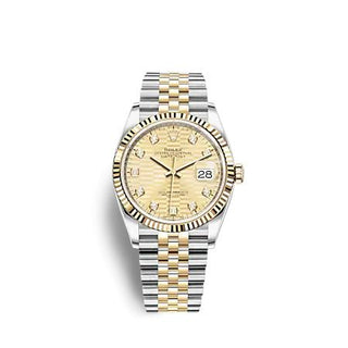 Rolex - 126233-0045  Datejust 36 Stainless Steel  - Yellow Gold - Fluted / Champagne - Fluted - Diamond / Jubilee