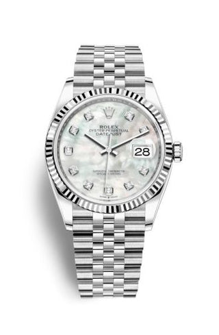 Rolex - 126234-0019  Datejust 36 Stainless Steel / Fluted / MOP-Diamond / Jubilee