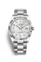 Rolex Datejust 36 Stainless Steel / Fluted / Aubergine Roman-Diamonds / Oyster (126234-0020)