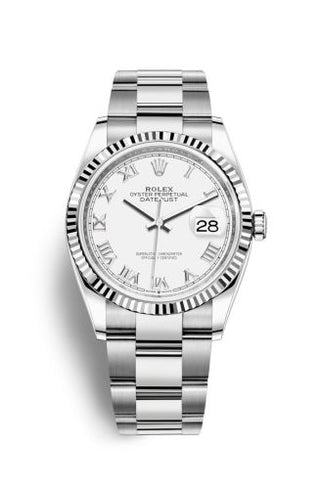 Rolex - 126234-0026  Datejust 36 Stainless Steel / Fluted / White Roman / Oyster