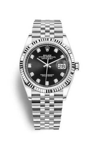 Rolex - 126234-0027  Datejust 36 Stainless Steel / Fluted / Black-Diamond / Jubilee