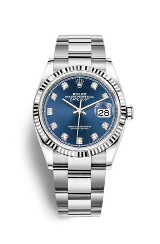 Rolex - 126234-0038  Datejust 36 Stainless Steel / Fluted / Blue-Diamond / Oyster