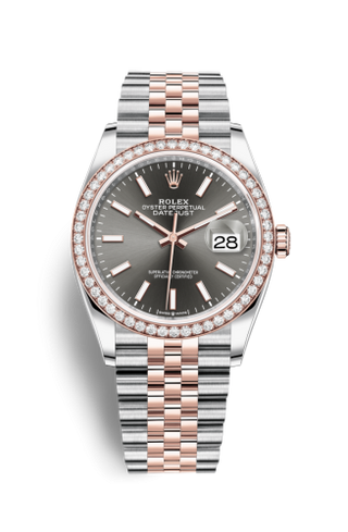 Rolex - 126281RBR-0001  Datejust 36 Stainless Steel / Everose / Diamond / Slate / Jubilee