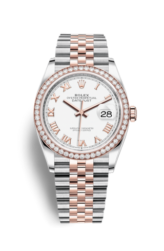 Rolex - 126281RBR-0003  Datejust 36 Stainless Steel / Everose / Diamond / White Roman / Jubilee