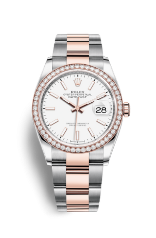 Rolex - 126281RBR-0006  Datejust 36 Stainless Steel / Everose / Diamond / White / Oyster