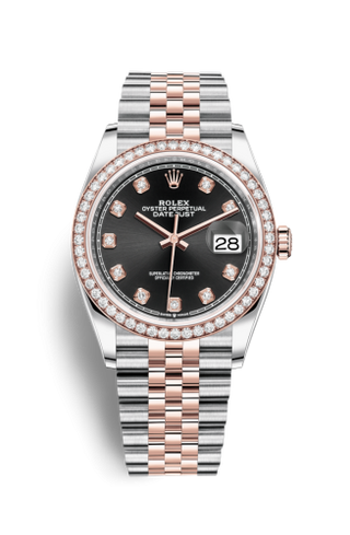 Rolex - 126281RBR-0007  Datejust 36 Stainless Steel / Everose / Diamond / Black Diamond / Jubilee