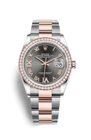 Rolex Datejust 36 Stainless Steel / Everose / Diamond / Slate Roman Diamond / Jubilee (126281RBR-0012)