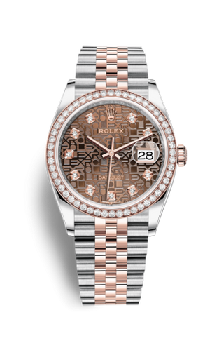 Rolex - 126281RBR-0013  Datejust 36 Stainless Steel / Everose / Diamond / Chocolate Computer / Jubilee