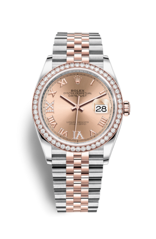 Rolex - 126281RBR-0015  Datejust 36 Stainless Steel / Everose / Diamond / Rose Roman / Jubilee