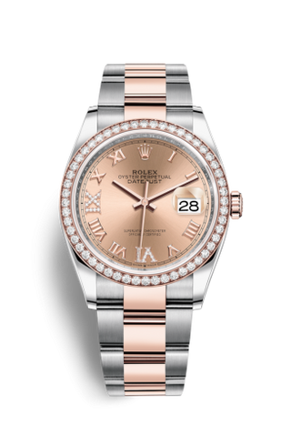 Rolex - 126281RBR-0016  Datejust 36 Stainless Steel / Everose / Diamond / Rose Roman Diamond / Oyster