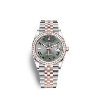 Rolex - 126281RBR-0017  Datejust 36 Stainless Steel / Everose / Diamond / Slate -  Roman / Jubilee