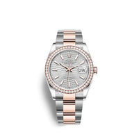 Rolex Datejust 36 Stainless Steel / Everose / Diamond / Silver - Fluted / Jubilee (126281RBR-0022)