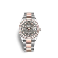 Rolex Datejust 36 Stainless Steel / Everose / Diamond / Silver - Palm - Diamond / Jubilee (126281RBR-0030)