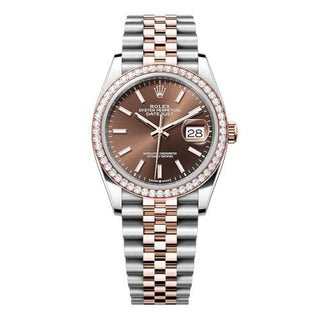 Rolex - 126281RBR-0031  Datejust 36 Stainless Steel - Everose -  Diamond / Chocolate / Jubilee