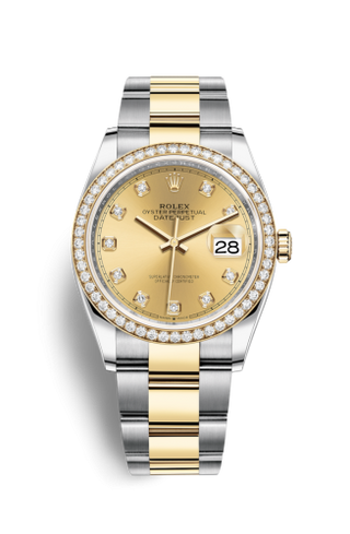 Rolex - 126283RBR-0004  Datejust 36 Stainless Steel / Yellow Gold / Diamond / Champagne Diamond / Oyster