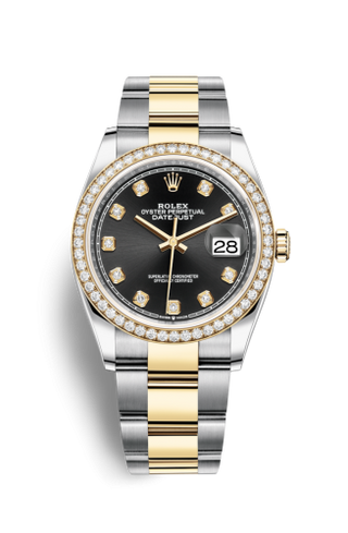 Rolex - 126283RBR-0008  Datejust 36 Stainless Steel / Yellow Gold / Diamond / Black Diamond / Oyster