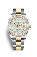 Rolex Datejust 36 Stainless Steel / Yellow Gold / Diamond / Olive Green Roman Diamond / Jubilee (126283RBR-0010)