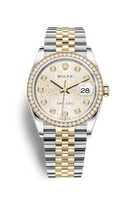 Rolex Datejust 36 Stainless Steel / Yellow Gold / Diamond / Silver Computer / Oyster (126283RBR-0013)