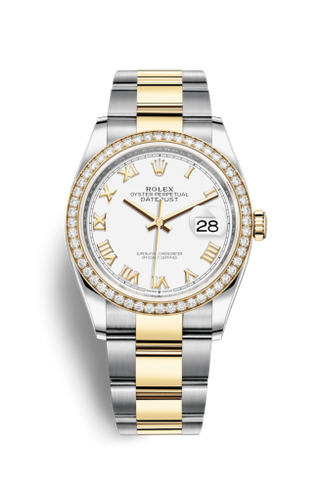 Rolex - 126283RBR-0016  Datejust 36 Stainless Steel / Yellow Gold / Diamond / White Roman / Oyster