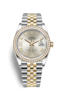 Rolex Datejust 36 Stainless Steel / Yellow Gold / Diamond / Silver Roman Diamond / Oyster (126283RBR-0017)