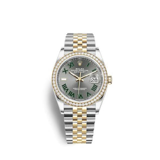 Rolex - 126283RBR-0021  Datejust 36 Stainless Steel / Yellow Gold / Diamond / Slate - Roman / Jubilee