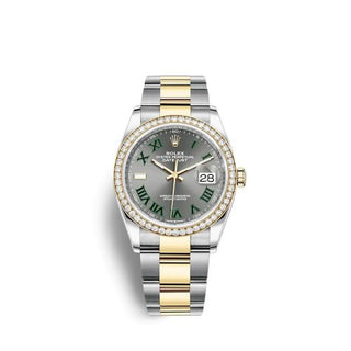 Rolex - 126283RBR-0022  Datejust 36 Stainless Steel / Yellow Gold / Diamond / Slate - Roman / Oyster